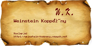 Weinstein Koppány névjegykártya